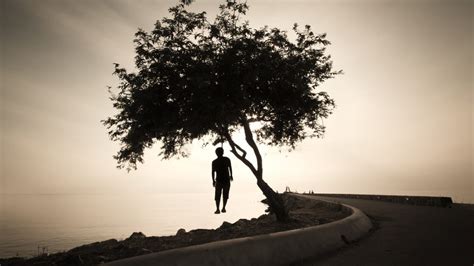 3-20-CH Silhouette of man hanging from tree