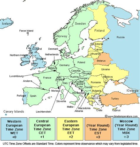 Timezone Map Of Europe - Benita Rosaline