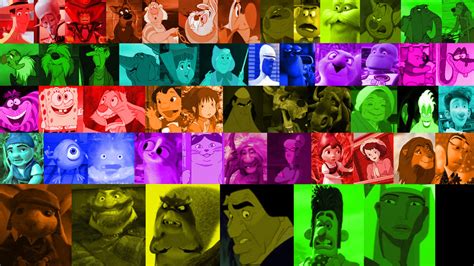 A Rainbow of Animated Movie Characters (Part 2) by Michaelsar on DeviantArt