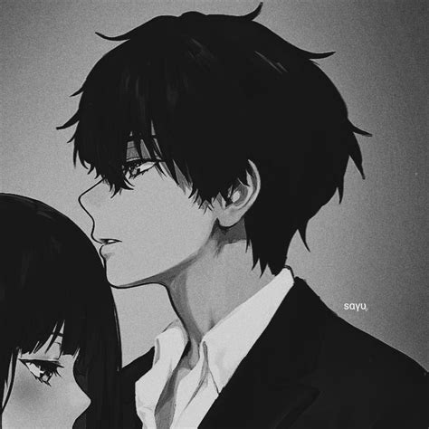 two anime characters one with black hair and the other with dark hair ...