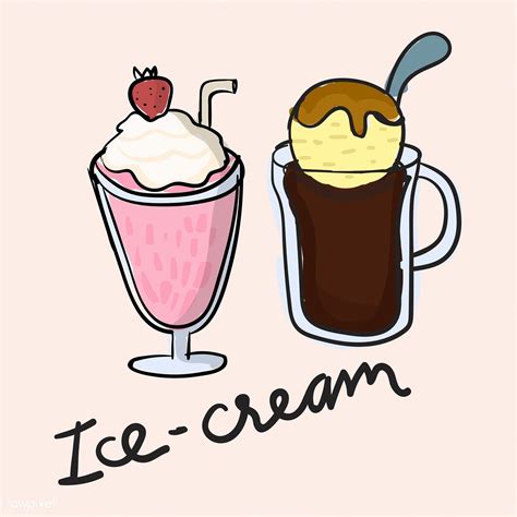 Illustration drawing style of ice cream (с изображениями) | Рисунки еды ...