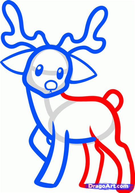 How to Draw a Reindeer For Kids, Step by Step, Animals For Kids ...