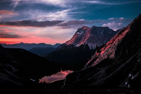 3840x2160 Long Mountain Ranges Landscape Orange Dark Sky 5k 4k HD 4k ...