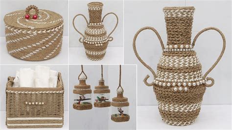 Jute Crafts, Handmade Crafts, Decorating Ideas, Craft Ideas, Straw Bag ...