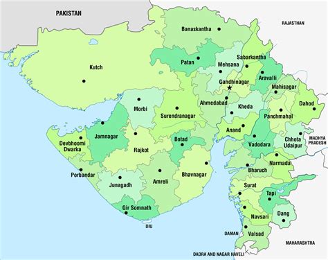 Districts Of Gujarat : History of Formation Gujarat Map