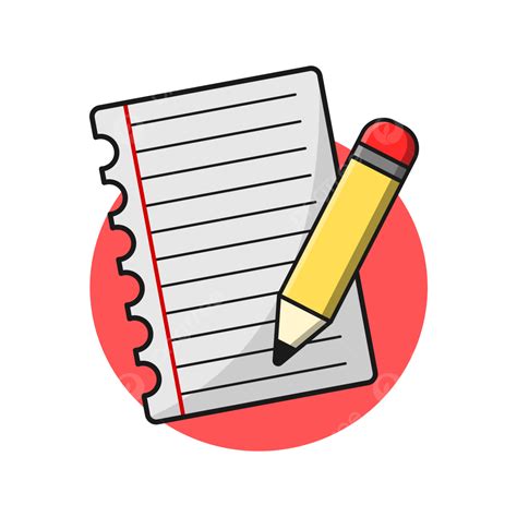 Note Paper With Pencil Illustration Cartoon Vector, Pencil Clipart ...