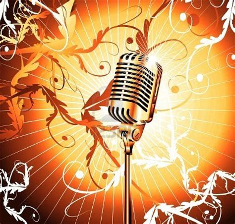 Chromed microphone for singer with abstract background | Music ...