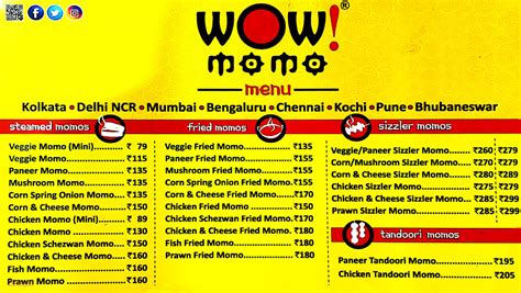 Menu of Wow! Momo, Velachery, Chennai | Dineout