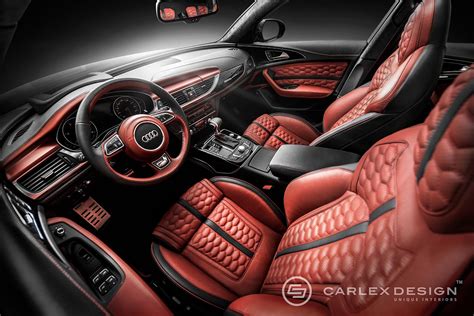 Audi A6 Gets Red Honeycomb Interior from Carlex Design - autoevolution