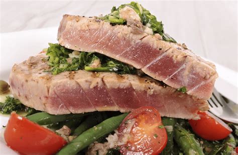 Grilled Mediterranean Ahi Tuna Recipe | SparkRecipes