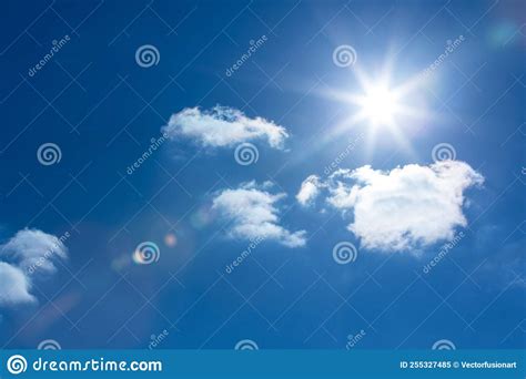 Bright Blue Sky with Clouds Stock Illustration - Illustration of ...