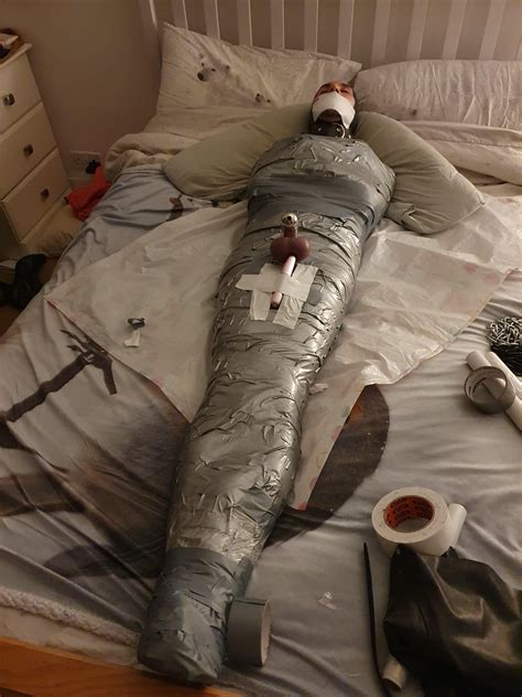 Back in it again mmmm beautiful tight taped up mummy I was today ...