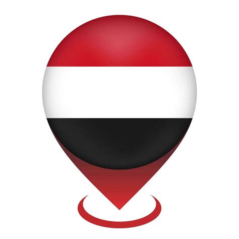 Map pointer with contry Yemen. Yemen flag. Vector illustration ...