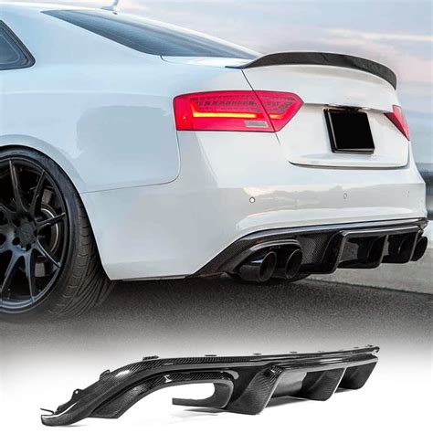 JC SPORTLINE Carbon Fiber Rear Diffuser Fits For Audi S5 A5 Sline 2012 ...