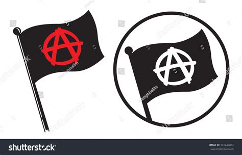 Anarchy Black Flag Icons Vector Illustration Stock Vector (Royalty Free ...