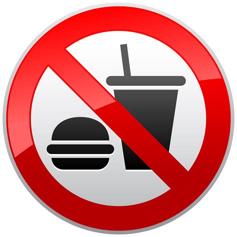 No Eating or Drinking Prohibition Sign PNG Clipart - Best WEB Clipart