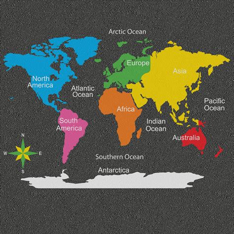 World Map All Continents