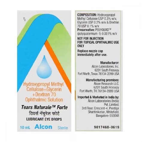 Alcon - Tears Naturale Eye Drops, Packaging Type: Box, 10 ml at Rs 200 ...