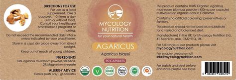 Pure and Natural Supplies. Agaricus (Agaricus blazei) 90's