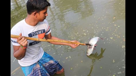 Fish Hunting With Bamboo Fishing Spear | Wild Style Fish Catching In ...