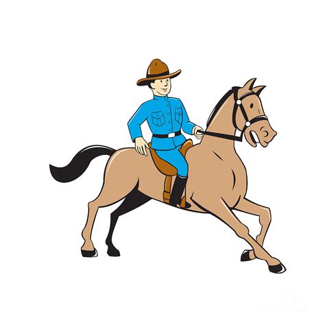 Cartoon Guy Riding Horse