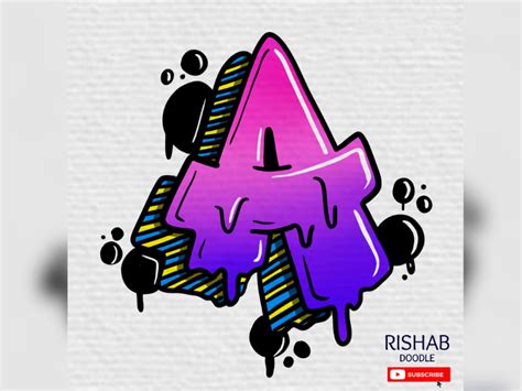 Drawing letter A in a graffiti style by Rishab Doodle on Dribbble