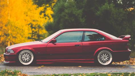 Red coupe with spoiler, BMW, car, BMW E36 HD wallpaper | Wallpaper Flare