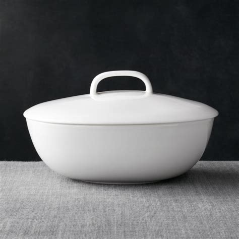 Bennett Oval Serving Bowl with Lid | Crate and Barrel