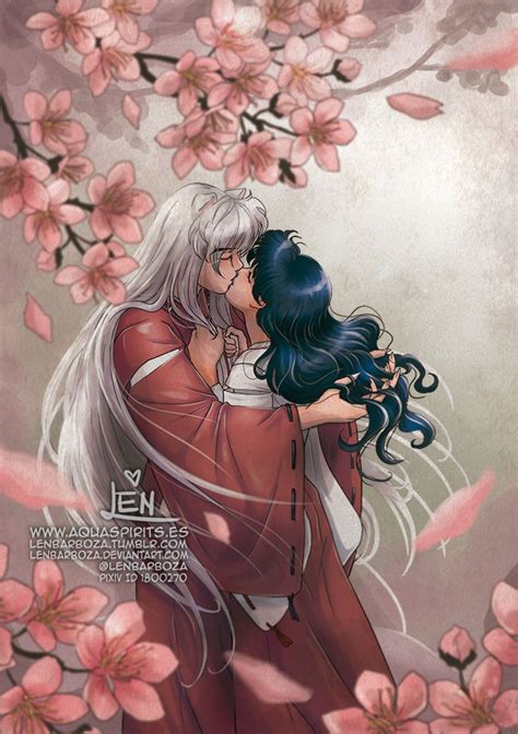 Kiss the Flower- Inuyasha and Kagome's romantic kiss by the cherry ...