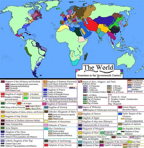 Map of the World. Sometime in the 1600s. [OC] : imaginarymaps