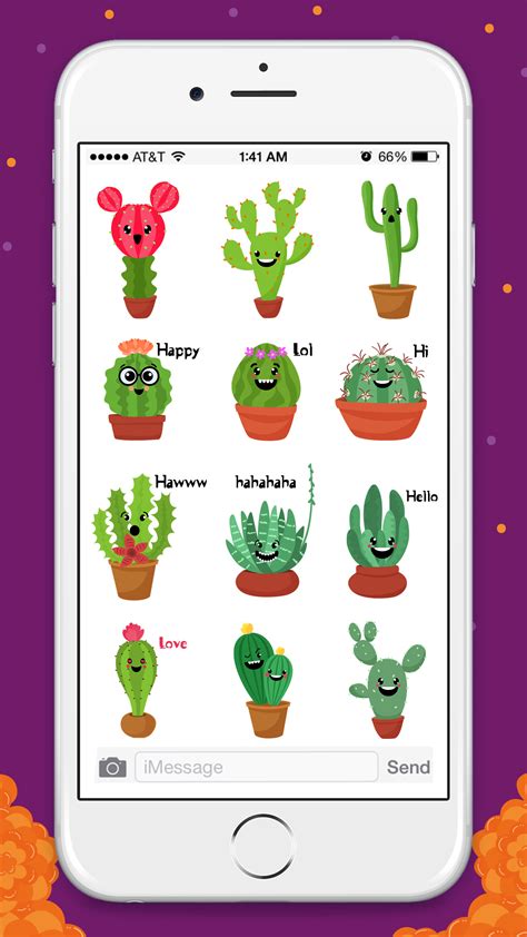 Animated Cactus Emoji - Stickers