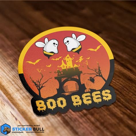 Boo Bees Sticker Halloween Ghost Sticker Funny Sticker - Etsy