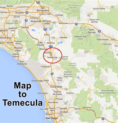 Map to Temecula | Temecula Wineries