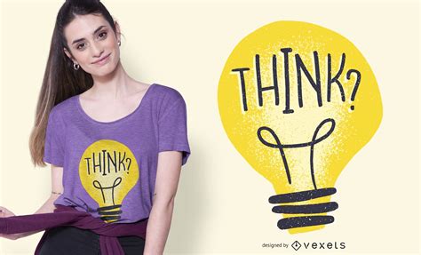 Think Light Bulb Illustration T-shirt Design Vector Download