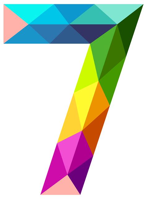 Colourful Triangles Number Seven PNG Clipart Image | Gallery ...