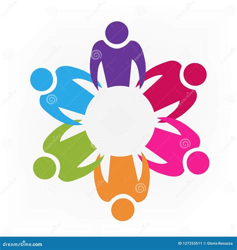 Logo Teamwork Unity People Holding Hands Colorful Vector Logotype ...