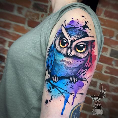 Ewa Sroka on Instagram: “🦉 #ewaroka 🦉 #owl #owltattoo #watercolortattoo ...