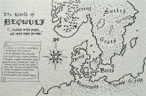 Beowulf Hand Drawn Map | Etsy