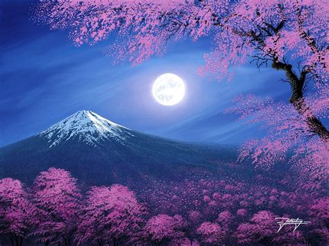 Jon Rattenbury - "Sakura Lullaby" | Japanese painting, Night painting ...