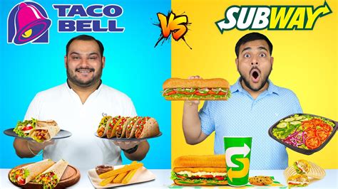 Taco Bell Vs Subway Food Comparison | Subway Vs Taco Bell Food ...