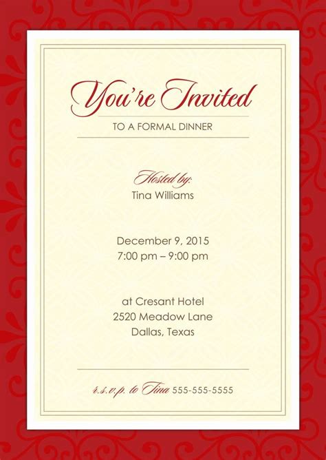 Formal Party Invitation Template