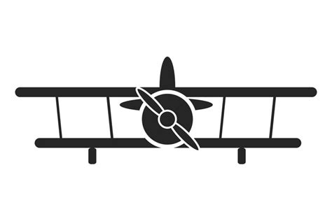 Retro plane with propeller. Farming airplane front logo