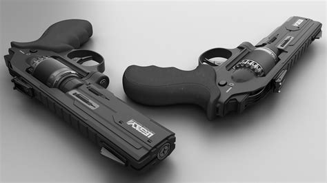 ASTRA - Concept of futuristic handgun with shape of 3D