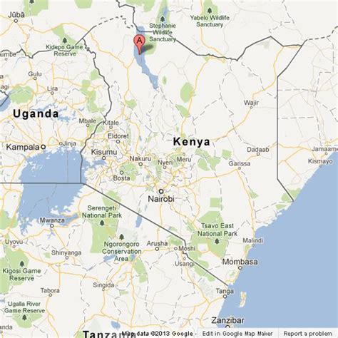 Lake Turkana on Map of Kenya