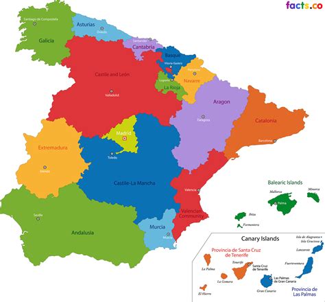 Spain Map - blank Political Spain map with cities | Map of spain, Map ...