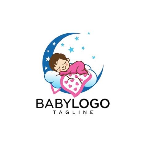 Cute baby logo design vector Vector | Premium Download