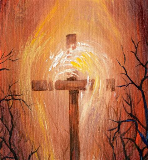 Holy Cross Acrylic Painting, Christian Art, Original Acrylic Painting ...