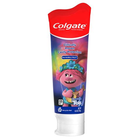 Colgate Kids Trolls Bubble Fruit Toothpaste 4.6 oz - Dental Care for ...