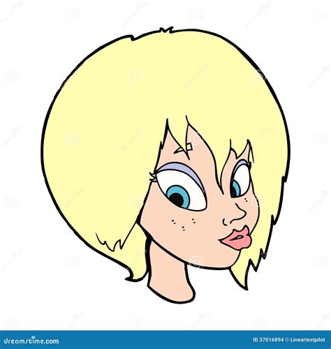 Cartoon Pretty Female Face Pouting Stock Vector - Illustration of ...