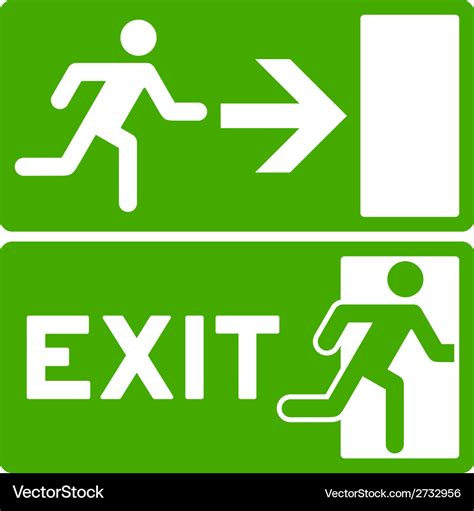 Green exit symbol Royalty Free Vector Image - VectorStock